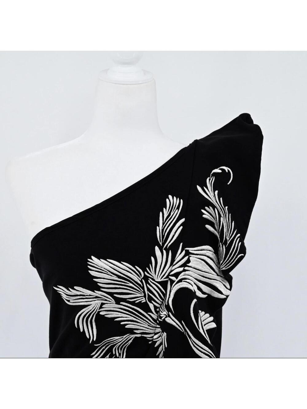 Express One Shoulder Black Peplum Top - M - Picture 3 of 7